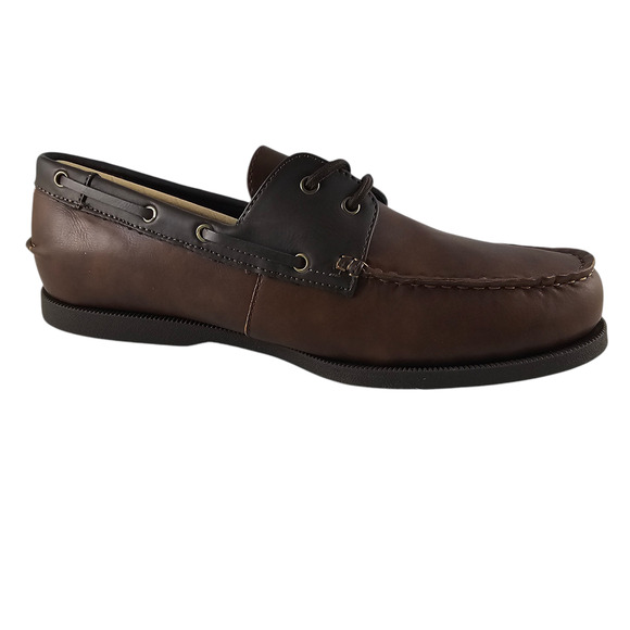 NWT Club Room Boat Shoes Mens Size 11 Brown Elliot Lace Up Two Tone Casual - Picture 4 of 14